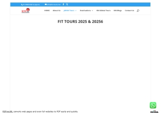 FIT Tours 2025-26, Japan FIT Tours