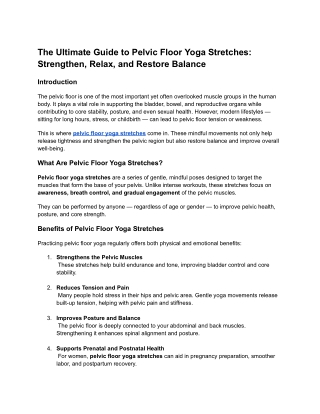 The Ultimate Guide to Pelvic Floor Yoga Stretches_ Strengthen, Relax, and Restore Balance