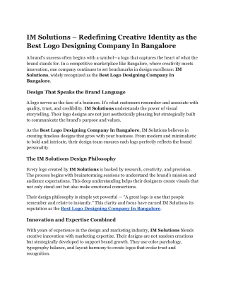 IM Solutions – Redefining Creative Identity as the Best Logo Designing Company In Bangalore (1)