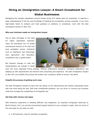 Hiring an Immigration Lawyer: A Smart Investment for Global Businesses