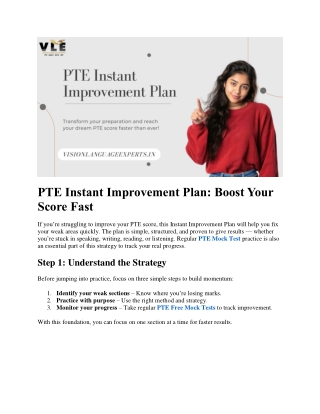 PTE Instant Improvement Plan Boost Your Score Fast