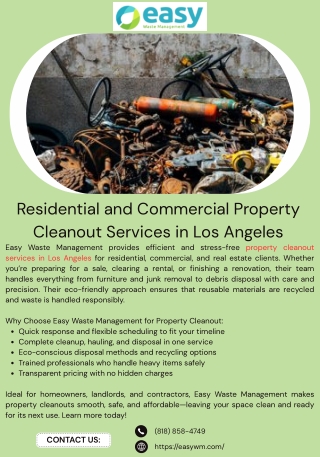 Residential and Commercial Property Cleanout Services in Los Angeles