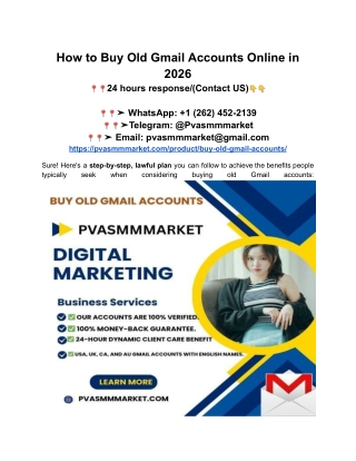 How to Buy Old Gmail Accounts Online in 2026