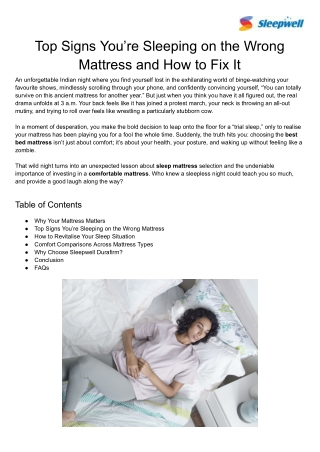 Top Signs You’re Sleeping on the Wrong Mattress and How to Fix It