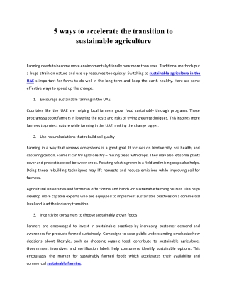 5 ways to accelerate the transition to sustainable