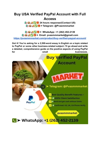 Buy USA Verified PayPal Account with Full Access