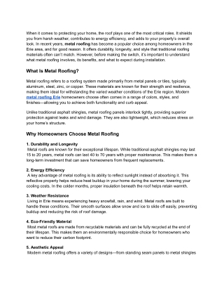 Everything You Need to Know Before Choosing Metal Roofing