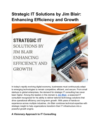 Strategic IT Solutions by Jim Blair_ Enhancing Efficiency and Growth