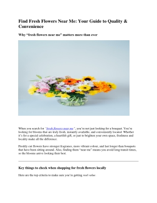 Find Fresh Flowers Near Me