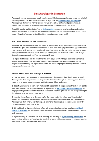 Best Astrologer in Brampton