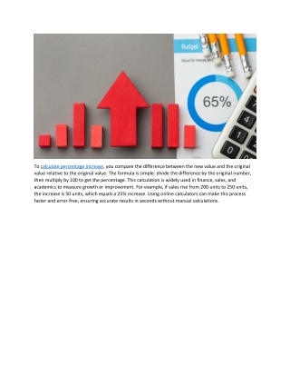 Calculate Percentage Increase – Online Calculator