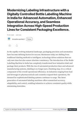 Bottle Labelling Machine in India