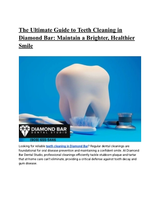 The Ultimate Guide to Teeth Cleaning in Diamond Bar