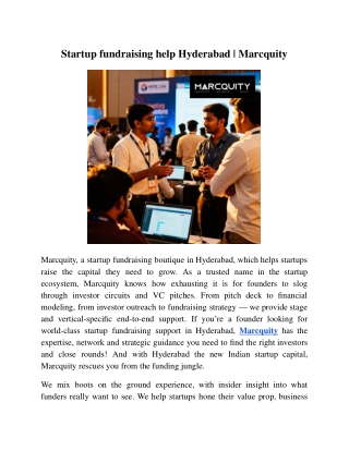 Startup fundraising help Hyderabad