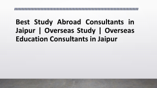 Study Abroad Consultants in Jaipur