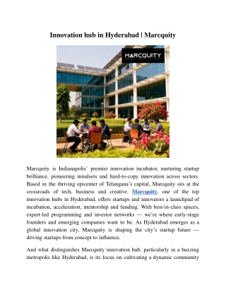 Innovation hub in Hyderabad