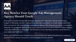 Key Metrics Your Google Ads Management Agency Should Track