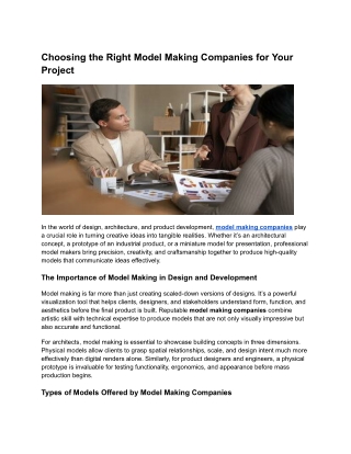 Top Model Making Companies for Architectural and Industrial Projects