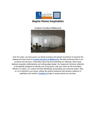 Custom Furniture Melbourne