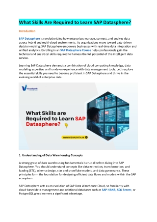 SAP Datasphere Training Online - SAP Datasphere Course Online