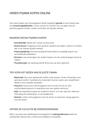 Heren pyjama kopen online