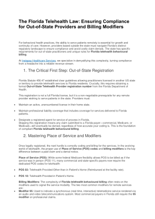 The Florida Telehealth Law - instapayhealthcareservices