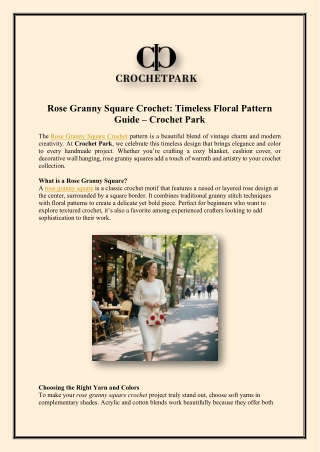 Rose Granny Square Crochet Timeless Floral Pattern Guide – Crochet Park