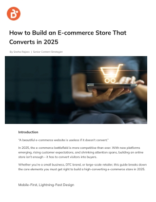 How to Build an E-commerce Store That Converts in 2025