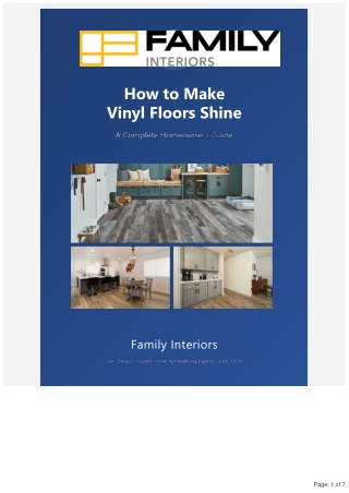 How to Make Vinyl Floors Shine?