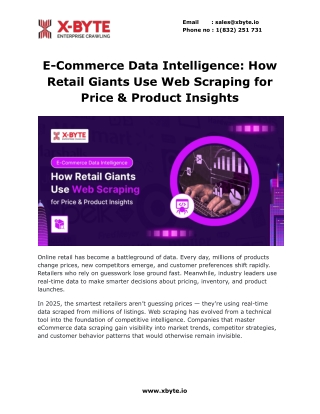 E-Commerce Data Intelligence: How Retail Giants Use Web Scraping for Price & Pro