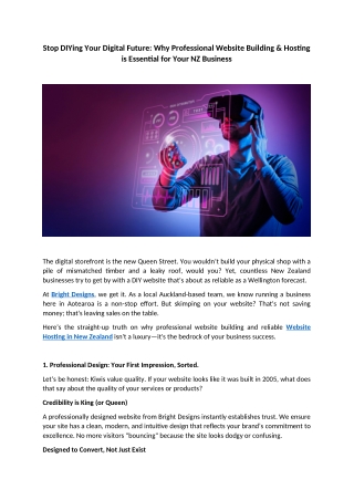 Stop DIYing Your Digital Future Why Professional Website Building & Hosting is Essential for Your NZ Business