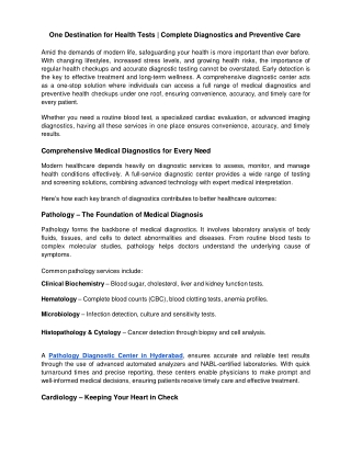 One Destination for Health Tests _ Complete Diagnostics and Preventive Care