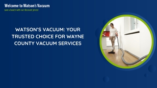 Reliable Wayne County Vacuum Services | Watson’s Vacuum – Expert Repairs & Sales