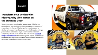 Top Car Vinyl Wrap Sunshine Coast Services for Your Vehicle