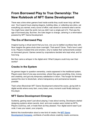 From Borrowed Play to True Ownership_ The New Rulebook of NFT Game Development