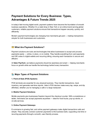 Payment Solutions for Every Business_ Types, Advantages & Future Trends 2025