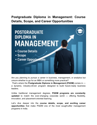 Postgraduate Diploma in Management_ Course Details, Scope, and Career Opportunities