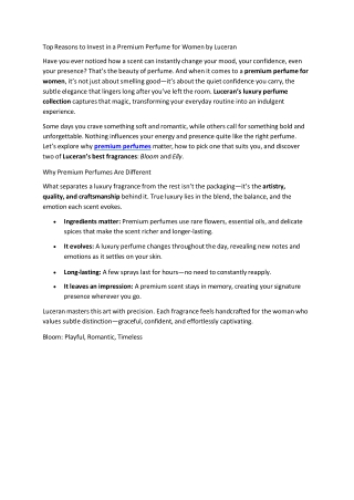 Premium perfume for women