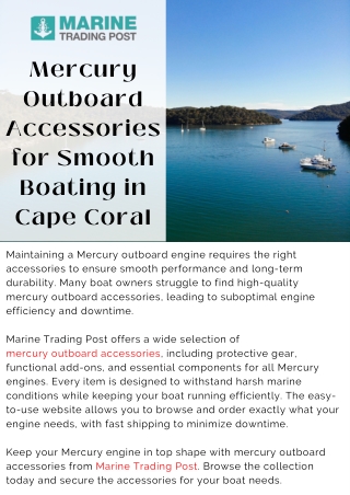 Mercury Outboard Accessories for Smooth Boating in Cape Coral