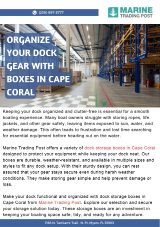 Organize Your Dock Gear with Boxes in Cape Coral
