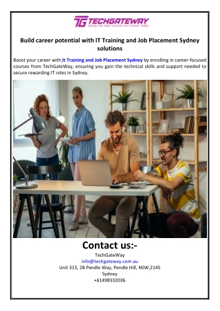 Build career potential with IT Training and Job Placement Sydney solutions