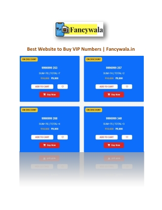 Best Website to Buy VIP Numbers | Fancywala.in