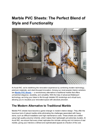 Marble PVC Sheets_ The Perfect Blend of Style and Functionality