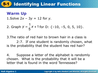 4.1 Identifying Linear Functions