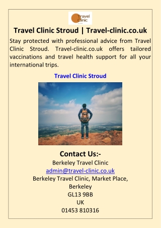 Travel Clinic Stroud  Travel-clinic.co.uk
