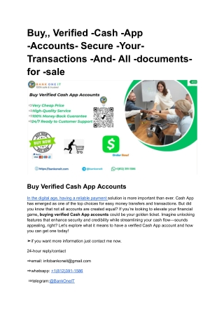 Buy,, Verified -Cash -App -Accounts- Secure -Your- Transactions -And- All -documents- for -sale