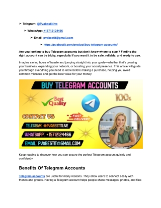 Sera Top Site (pvabestit) Buy Telegram Accounts (PVA & Aged)