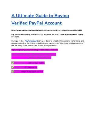 A Ultimate Guide to Buying Verified PayPal Account