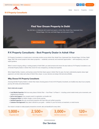 Best Property Dealers in Ashok Vihar – R K Property Consultants