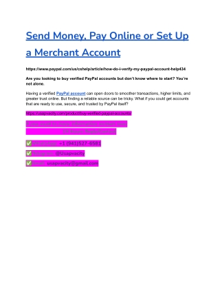 Send Money, Pay Online or Set Up a Merchant Account